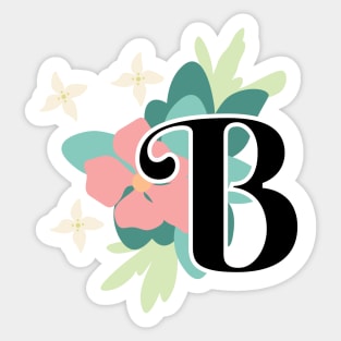 Flower B Initial Sticker